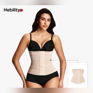 Nebility Beige Three Band Hook Close Waist Trainer Cincher Shapewear 2X